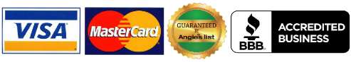 A gold seal and a yellow seal with the word " guaranteed " on it.