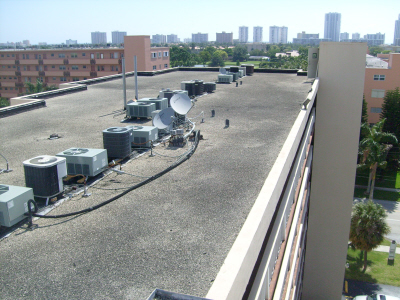 A view of an industrial area from the roof.