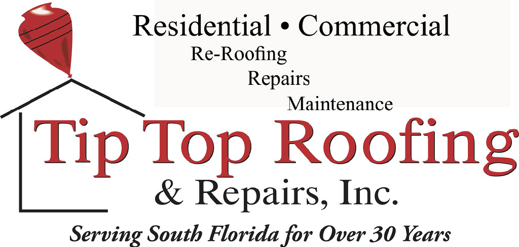 A logo for top roofing and repairs, inc.